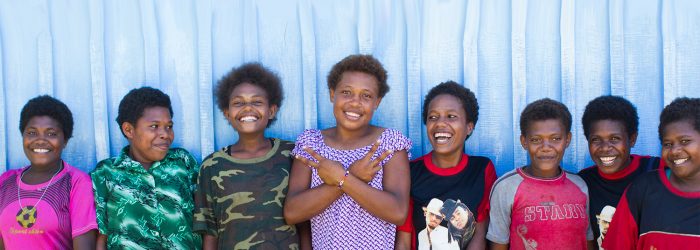 Young Papua New Guinean girls posing for a photo